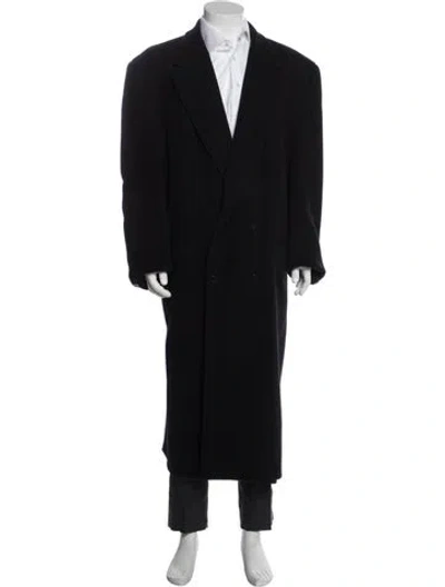 Pre-owned Versace Vintage Late 1980's - Early 1990's Overcoat In Black
