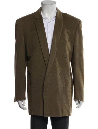 Pre-owned Versace Vintage Late 1980's - Early 1990's Overcoat In Green
