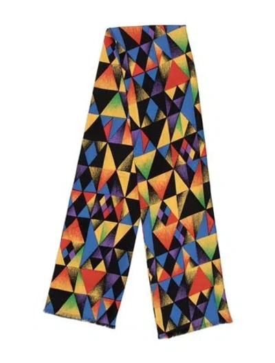 Pre-owned Versace Vintage Late 1980's - Early 1990's Scarf In Black/yellow
