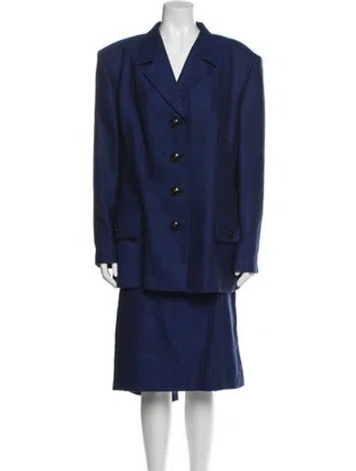 Pre-owned Versace Vintage Late 1980's - Early 1990's Skirt Set In Blue