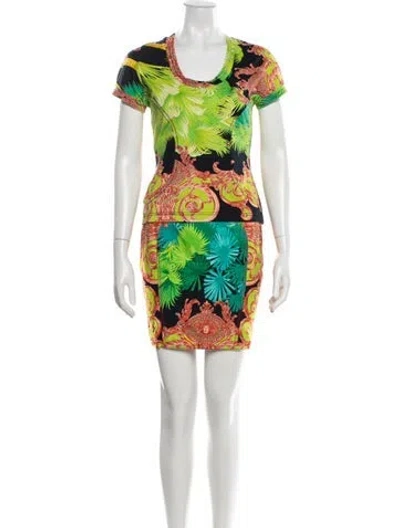 Pre-owned Versace Vintage Late 1980's - Early 1990's Skirt Set In Multi
