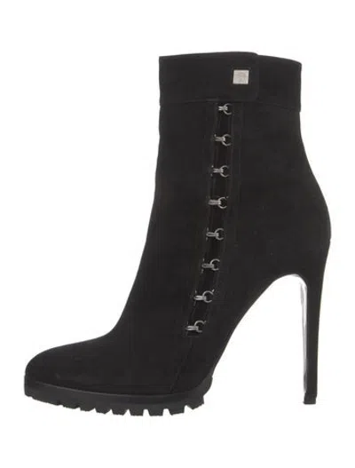 Pre-owned Versace Vintage Late 1990's - Early 2000's Boots In Black