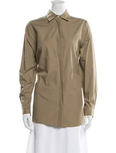 Pre-owned Versace Vintage Late 1990's - Early 2000's Button-up Top In Neutral