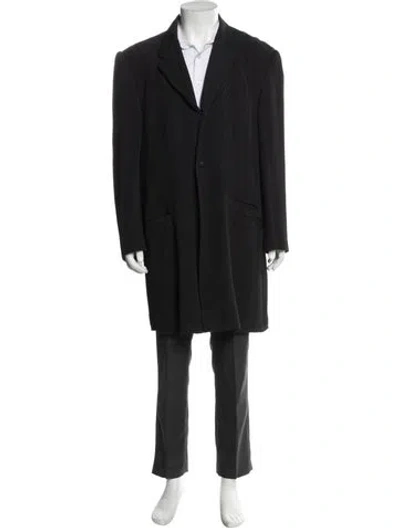Pre-owned Versace Vintage Late 1990's - Early 2000's Overcoat In Black