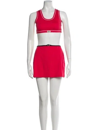 Pre-owned Versace Vintage Late 1990's - Early 2000's Skirt Set In Red