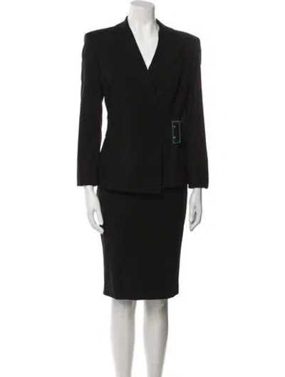 Pre-owned Versace Vintage Late 1990's - Early 2000's Skirt Suit In Black