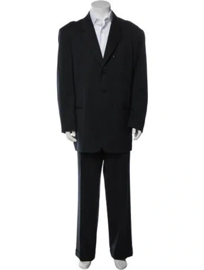 Pre-owned Versace Vintage Late 1990's - Early 2000's Two-piece Suit In Blue