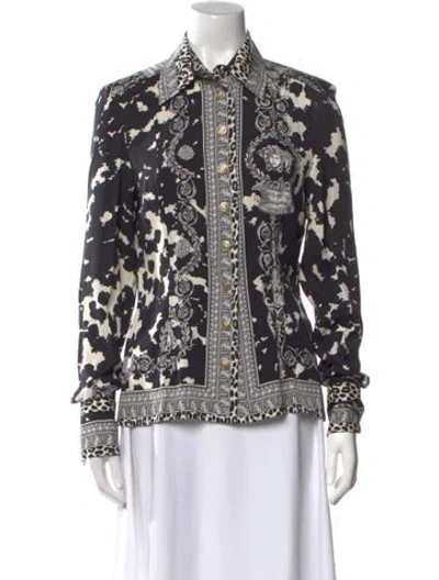 Pre-owned Versace Vintage Late 2000's - Early 2010's Button-up Top In Black