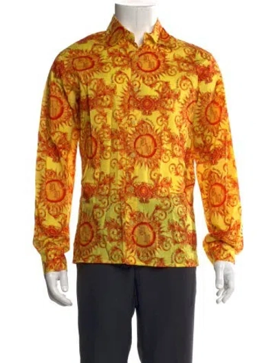 Pre-owned Versace Vintage Late 2000's - Early 2010's Shirt In Yellow