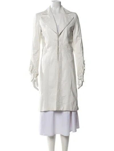 Pre-owned Versace Vintage Late 2000's - Early 2010's Trench Coat In White
