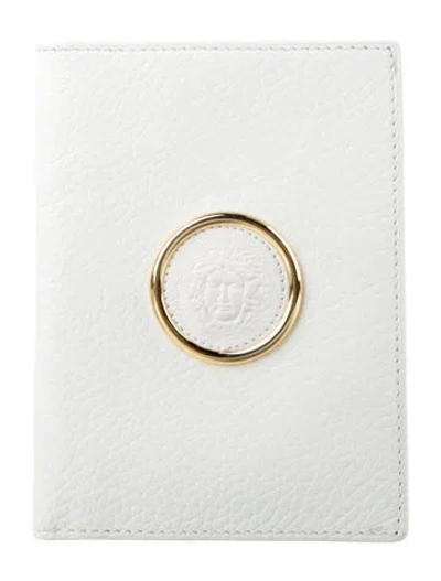 Pre-owned Versace Vintage Leather Wallet In White