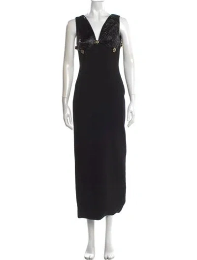 Pre-owned Versace Vintage Long Dress In Black