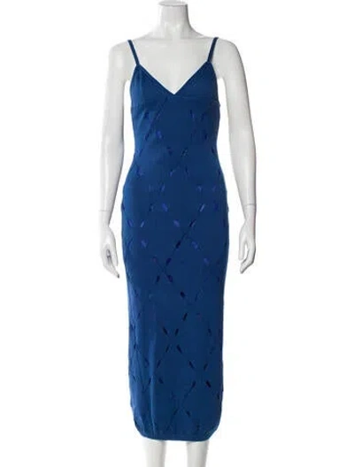 Pre-owned Versace Vintage Long Dress In Blue