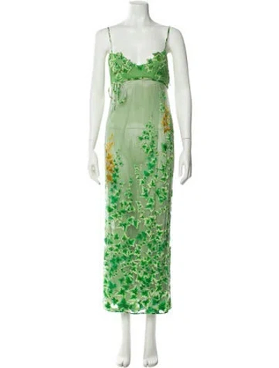 Pre-owned Versace Vintage Long Dress In Green