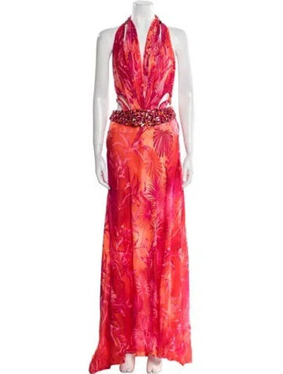 Pre-owned Versace Vintage Long Dress W/ Tags In Orange