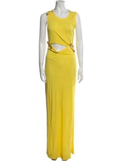 Pre-owned Versace Vintage Long Dress In Yellow