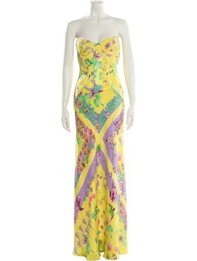 Pre-owned Versace Vintage Long Dress In Yellow