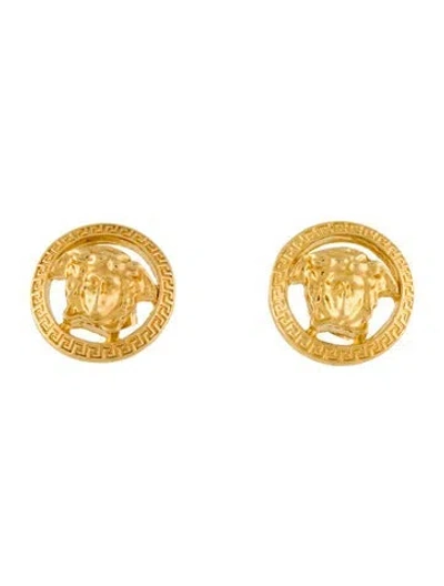 Pre-owned Versace Vintage Medusa Clip On Earrings In Multi