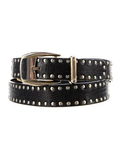 Pre-owned Versace Vintage Medusa Insignia Belt In Black