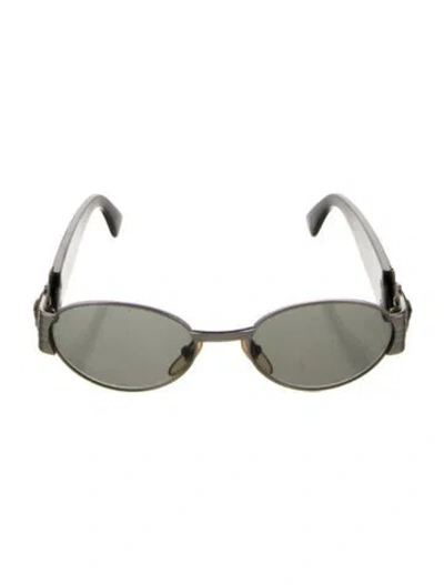 Pre-owned Versace Vintage Medusa Insignia Sunglasses In Black
