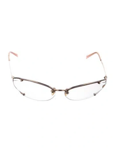 Pre-owned Versace Vintage Medusa Insignia Sunglasses In Gold/metallic