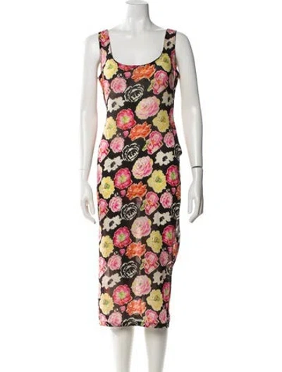 Pre-owned Versace Vintage Midi Length Dress In Black