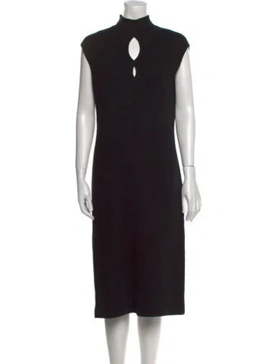 Pre-owned Versace Vintage Midi Length Dress In Black