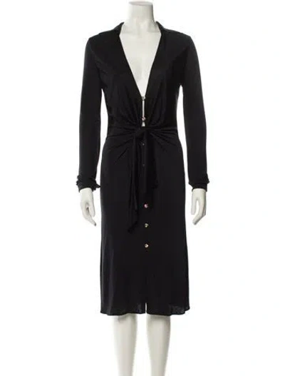 Pre-owned Versace Vintage Midi Length Dress In Black