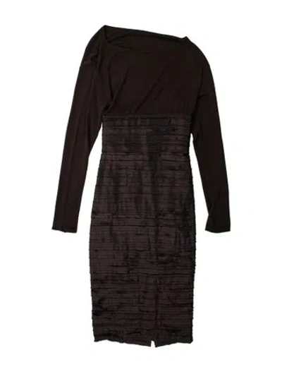 Pre-owned Versace Vintage Midi Length Dress In Brown
