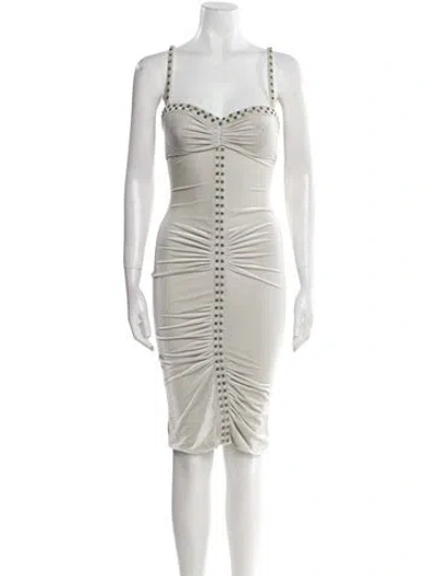 Pre-owned Versace Vintage Midi Length Dress In Gray