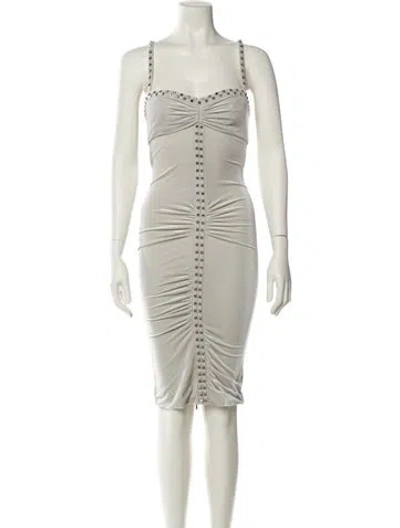 Pre-owned Versace Vintage Midi Length Dress In Gray