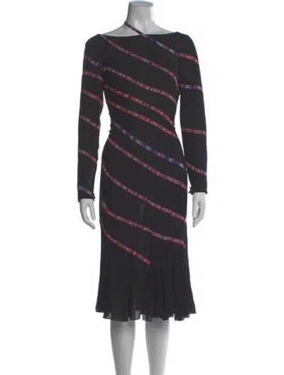 Pre-owned Versace Vintage Midi Length Dress In Gray