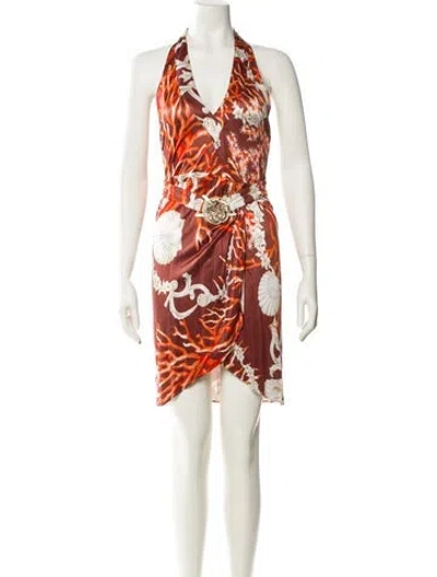 Pre-owned Versace Vintage Midi Length Dress In Multi