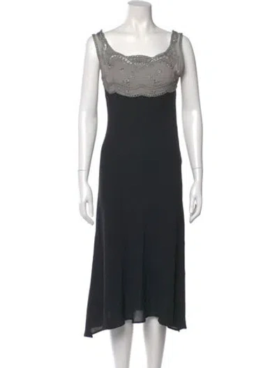 Pre-owned Versace Vintage Midi Length Dress In Multi