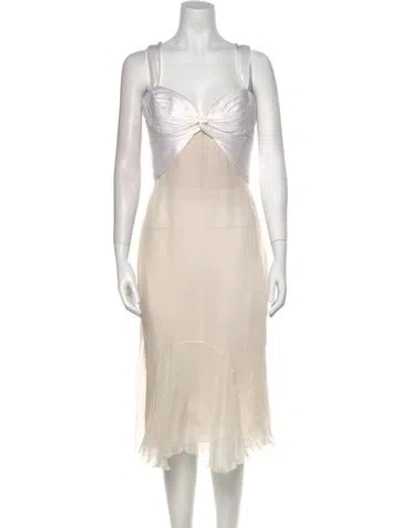 Pre-owned Versace Vintage Midi Length Dress In Neutral