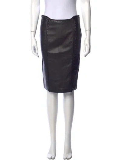 Pre-owned Versace Vintage Midi Length Skirt In Black