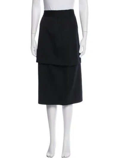 Pre-owned Versace Vintage Midi Length Skirt In Black