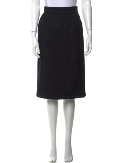 Pre-owned Versace Vintage Midi Length Skirt In Black