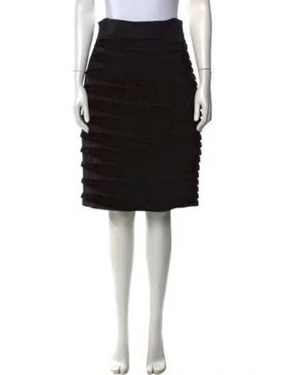 Pre-owned Versace Vintage Midi Length Skirt In Black