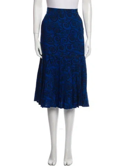 Pre-owned Versace Vintage Midi Length Skirt In Blue