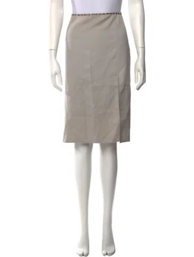 Pre-owned Versace Vintage Midi Length Skirt In Grey