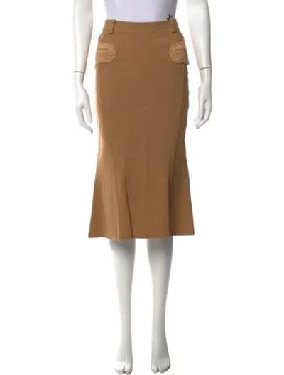 Pre-owned Versace Vintage Midi Length Skirt W/ Tags In Brown