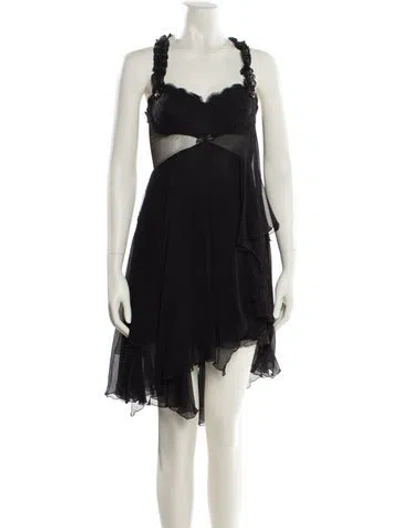 Pre-owned Versace Vintage Mini Dress In Black
