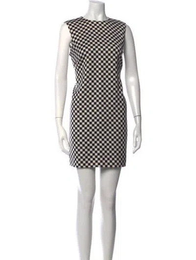 Pre-owned Versace Vintage Mini Dress In Black/white/yellow