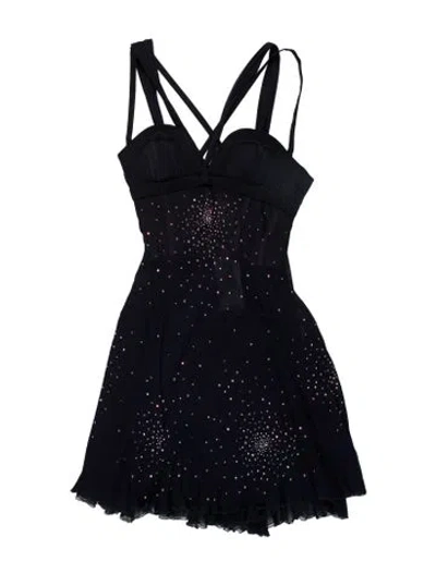 Pre-owned Versace Vintage Mini Dress In Blue