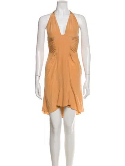 Pre-owned Versace Vintage Mini Dress In Brown