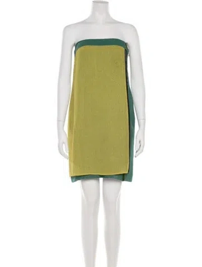 Pre-owned Versace Vintage Mini Dress In Green