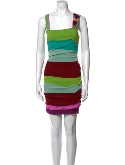 Pre-owned Versace Vintage Mini Dress In Multi