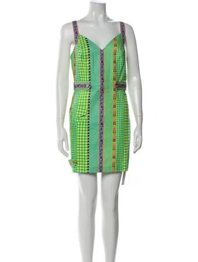 Pre-owned Versace Vintage Mini Dress In Multi
