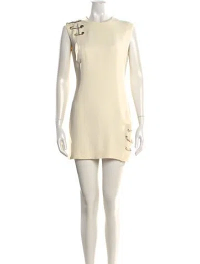 Pre-owned Versace Vintage Mini Dress In Neutral